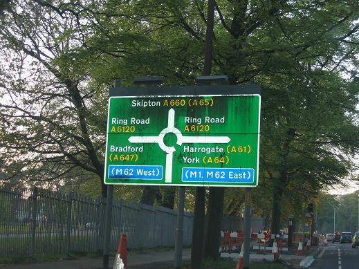 Roundabout at junction of A6120 and A660