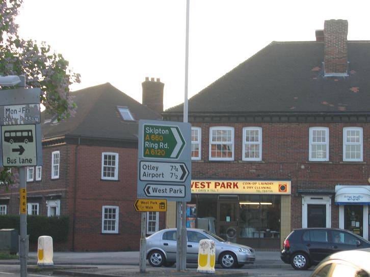 West Park roundabout signpost